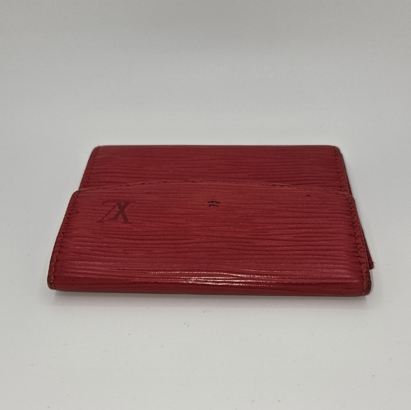 Louis Vuitton Red Epi Leather Card Holder Wallet Classic Compact Snap Closure - Picture 4 of 16